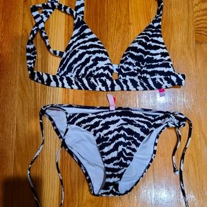 Victoria's Secret Zebra push up bikini top and bottom set